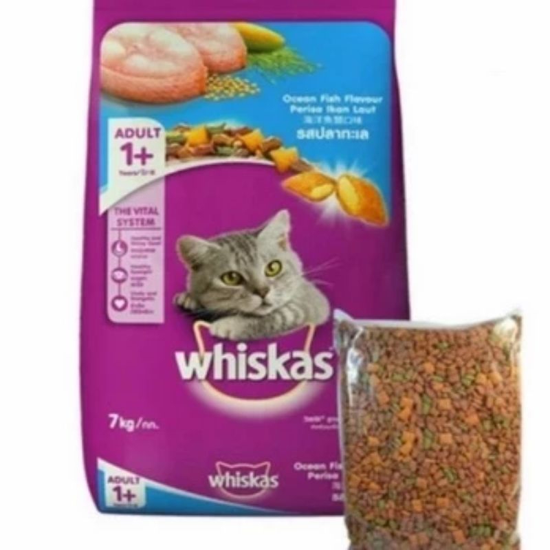 makanan kucing  repack whiskas 1kg