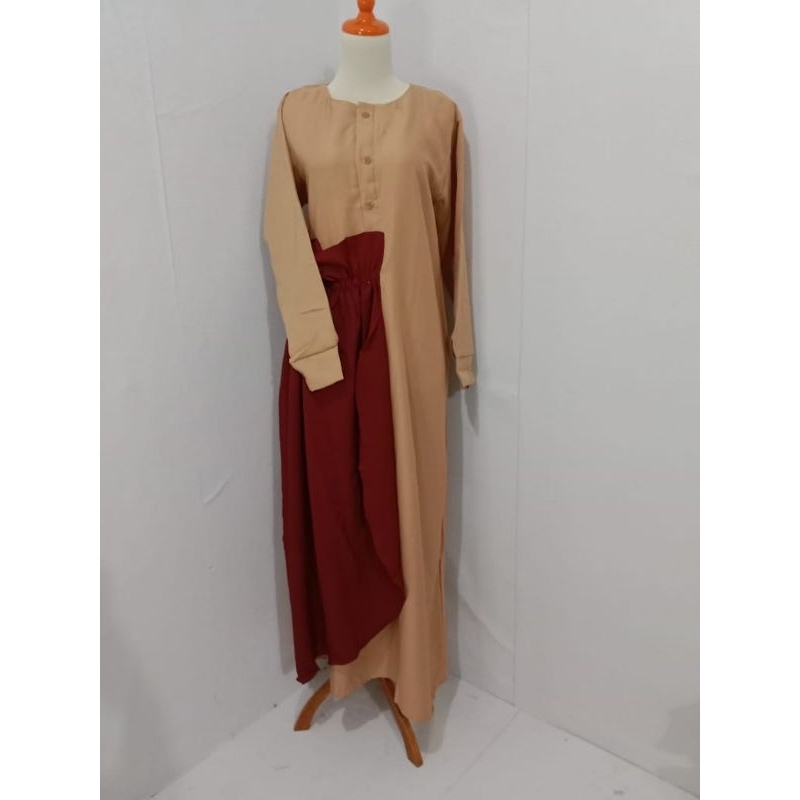 Maxi dress gamis syar'i couple muslim setelan Tunik training
