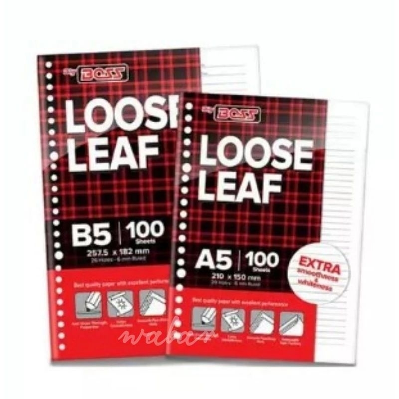 

Boss Loose Leaf Kertas Binder A5 / B5