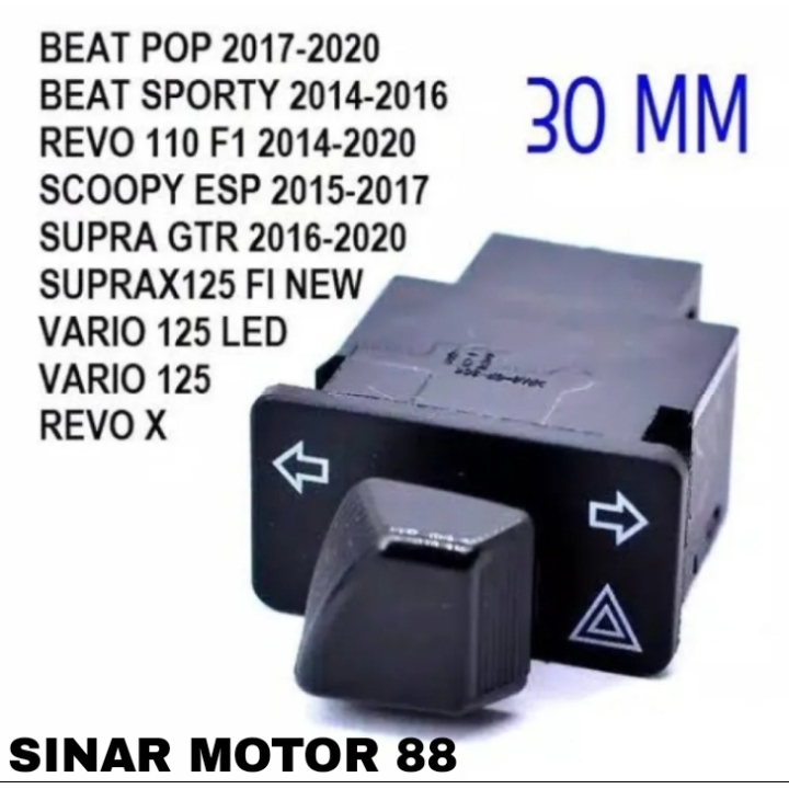 SAKLAR SEIN + HAZARD 30MM BEAT SCOOPY VARIO ESP