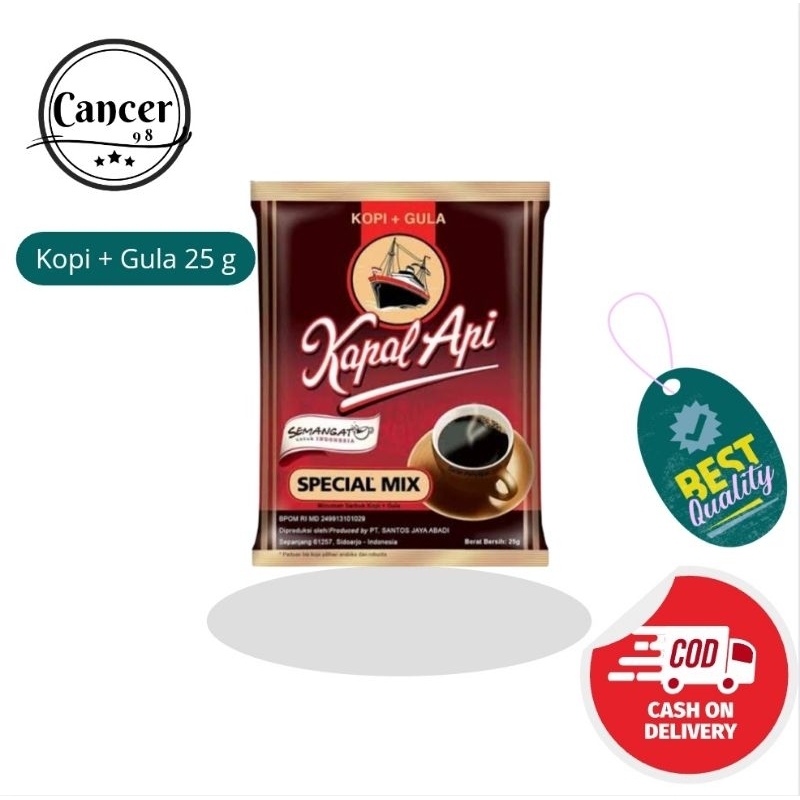 

Kapal Api Kopi Hitam Special Mix Instan Plus Gula Kemasan Renteng 25 g