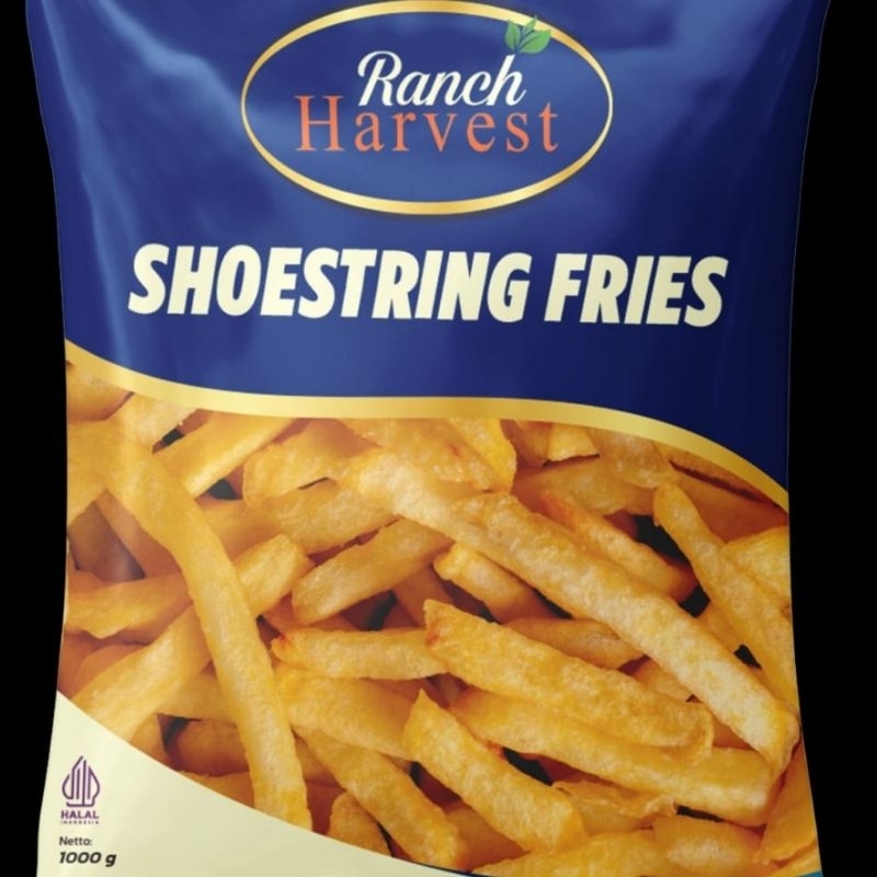 

Ranch HARVEST Kentang frozen Shoestring crincle cut fries 1 kg kentang premium enak dan halal