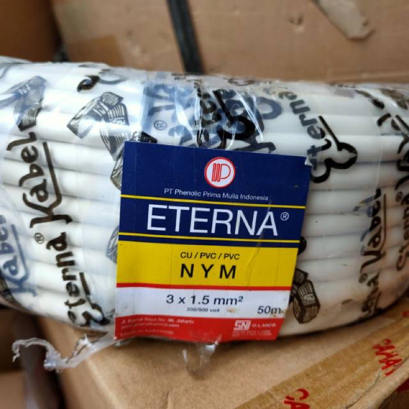[50 Meter] Kabel Listrik Eterna NYM 3x1,5 50Meter / Kabel Full Eterna
