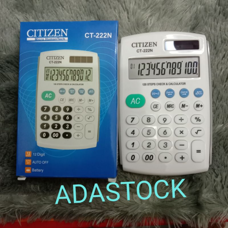 

kalkulator saku kalkulator kecil citizen 12 digit ct 222n/calculator check&correct 12digit auto off kalkulator saku ct-222N