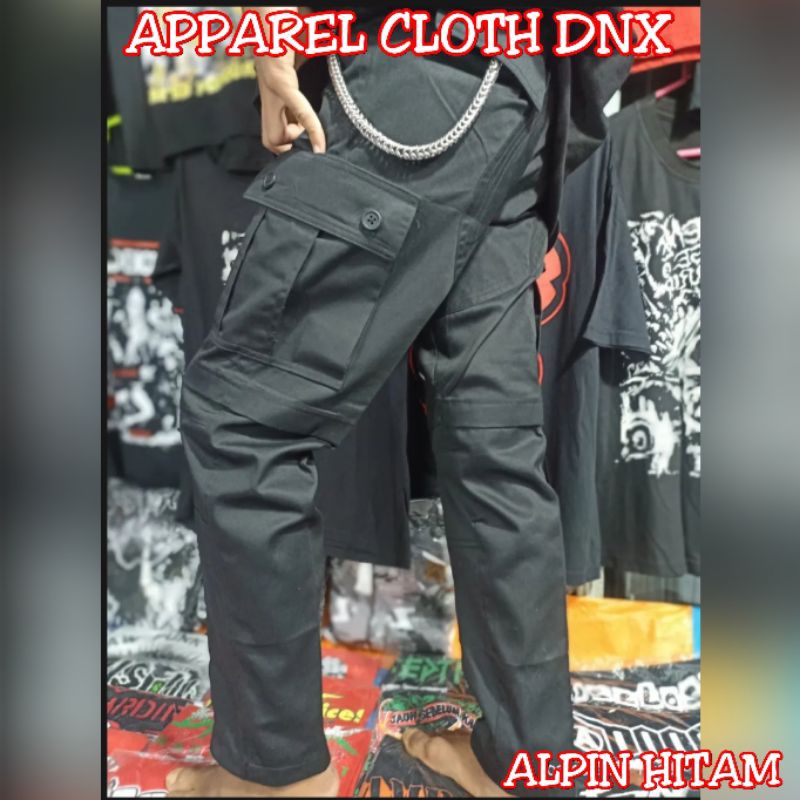 CELANA CARGO ALPIN PUNK SAKU KEMPOL GEMBOL HITAM MERAH BIRU LORENG DORENG ARMY KREM CREAM CREM, CELA