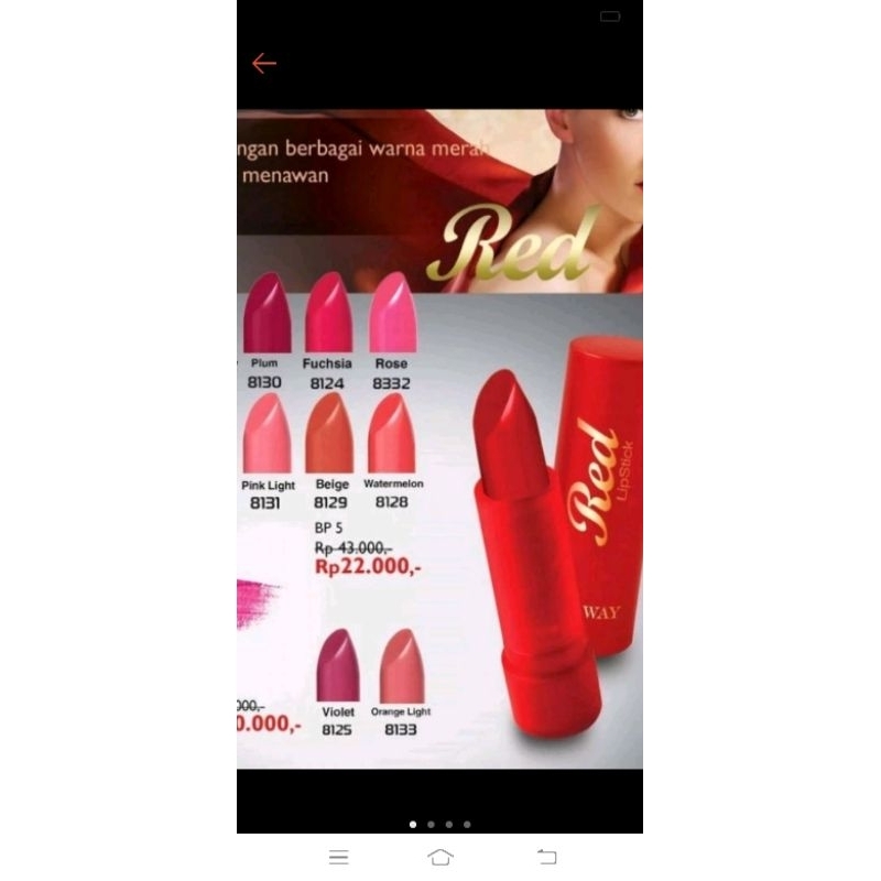 My Way lipstick, lip care/lip balm, blush on & spon