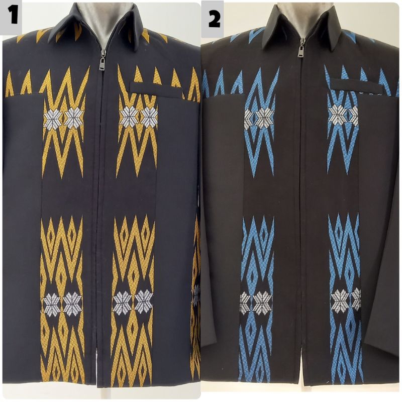 Jas jaket ulos Sumatera / Jas jaket formal motif ulos / Jas semi jaket ulos motif