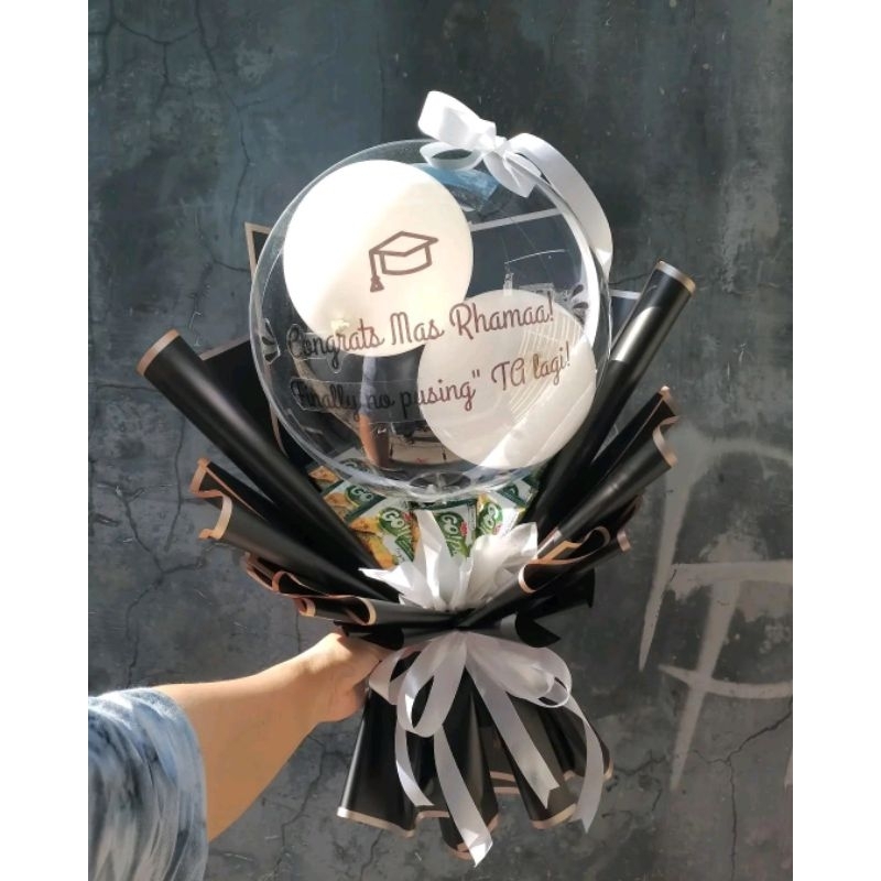(READY STOCK SIAP KIRIM)BUKET WISUDA/BUCKET BUNGA/BUKET BUNGA/BUKET BALON/BUCKET BALON SNACK