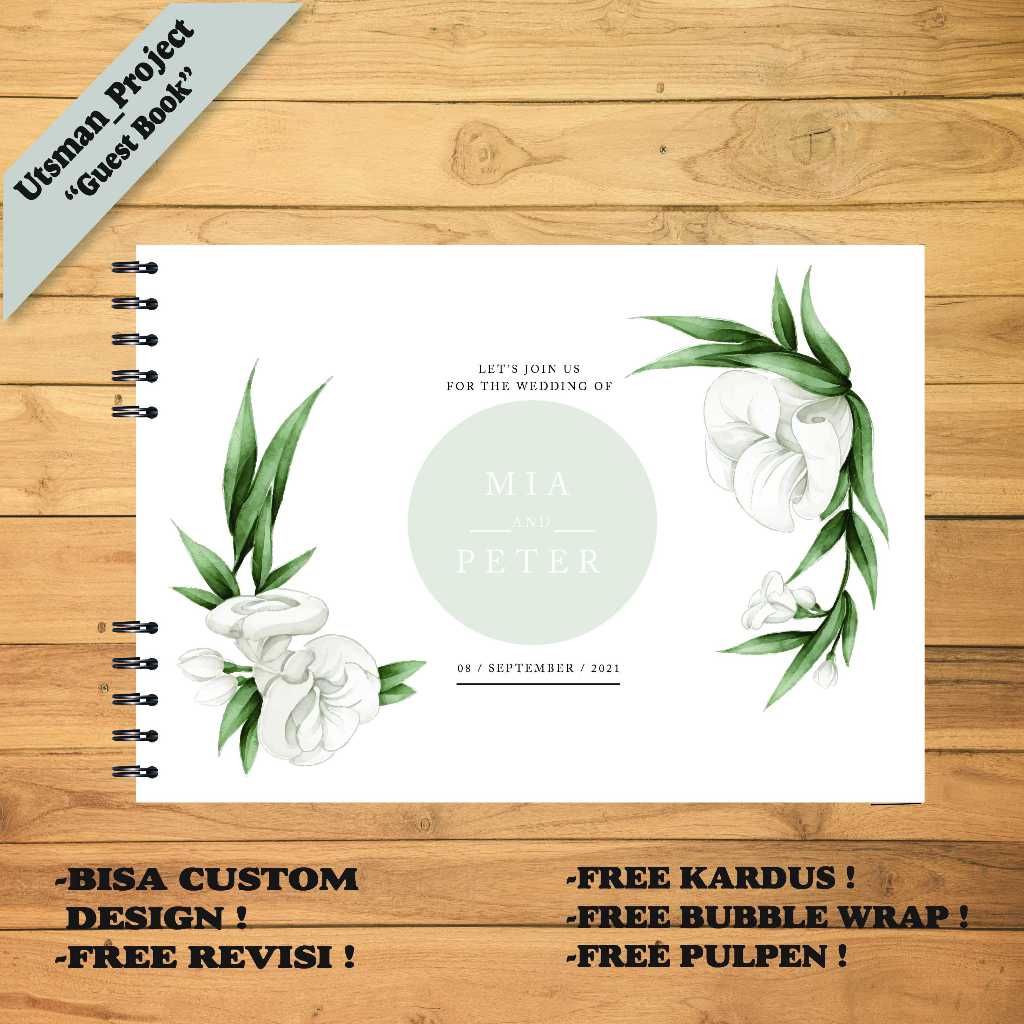 

Guest Book HardCover Wedding Buku Tamu Pernikahan Custom Premium