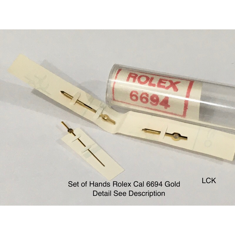 Rolex Set of Hands 6694 New Old Stok Gold Hands for Cal 6694 / Jarum Jam Tangan Rolex Cal 6694 ( det