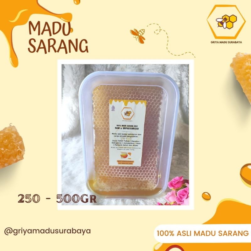 

Sarang Madu 500gr Mellifera Multiflora Madu Asli Madu Kesehatan Madu Budidaya Madu Murni