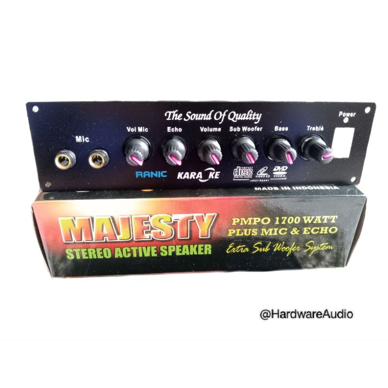 Kit Power Amplifier Speaker Aktif Stereo Karaoke Plus Echo 1700w pmpo Majesty