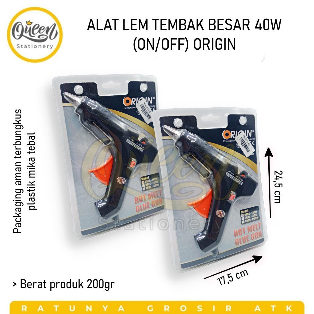 1 PCS ALAT LEM TEMBAK BESAR 40W (ON/OFF) ORIGIN HOT MELT GLUE GUN