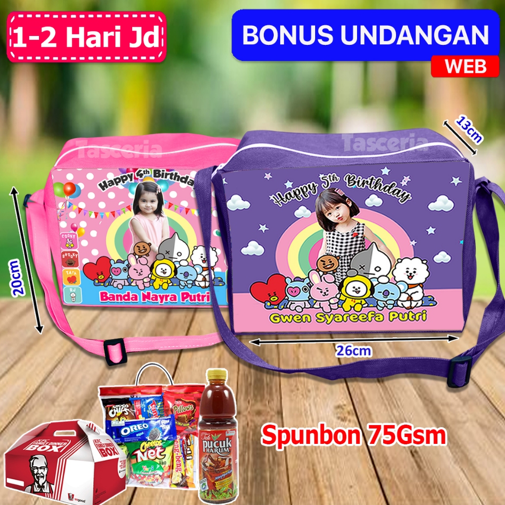 

Goodie Bag Ulang Tahun Anak Selempang Custom BT21