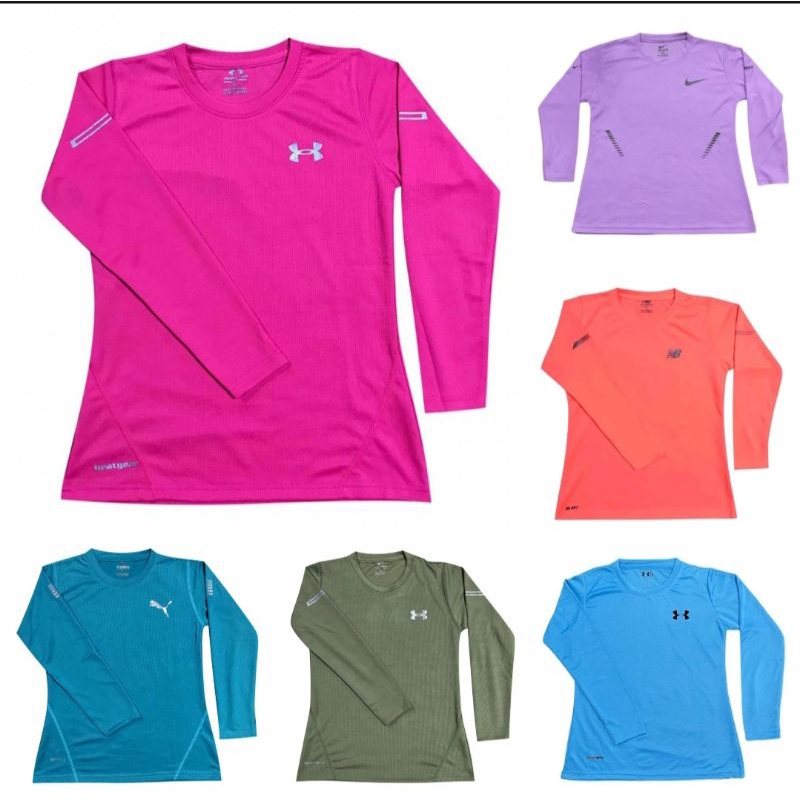 kaos senam wanita lengan panjang