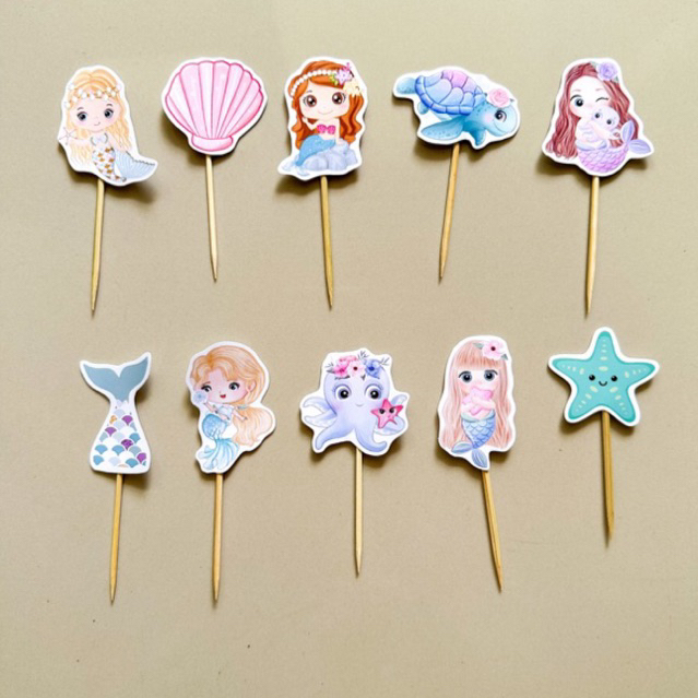 CUPCAKE TOPPER MERMAID / TOPPER CUPCAKE MERMAID / TOPPER KUE MERMAID / MERMAID CAKE TOPPER