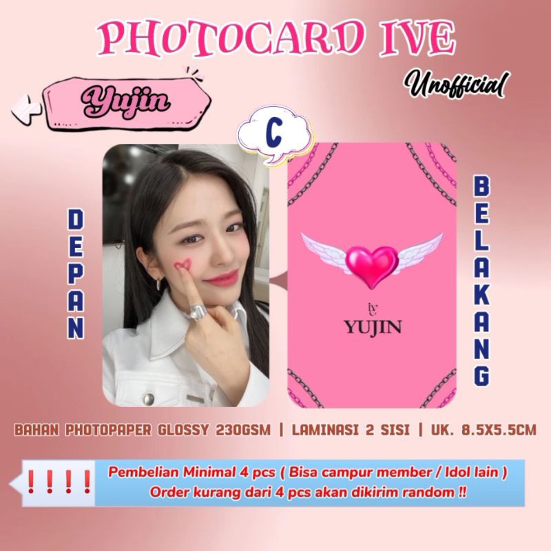 Photocard IVE - YUJIN / Photocard Unofficial / Photocard  YUJIN IVE / PC YUJIN / DIVE / PC IVE UNOFF