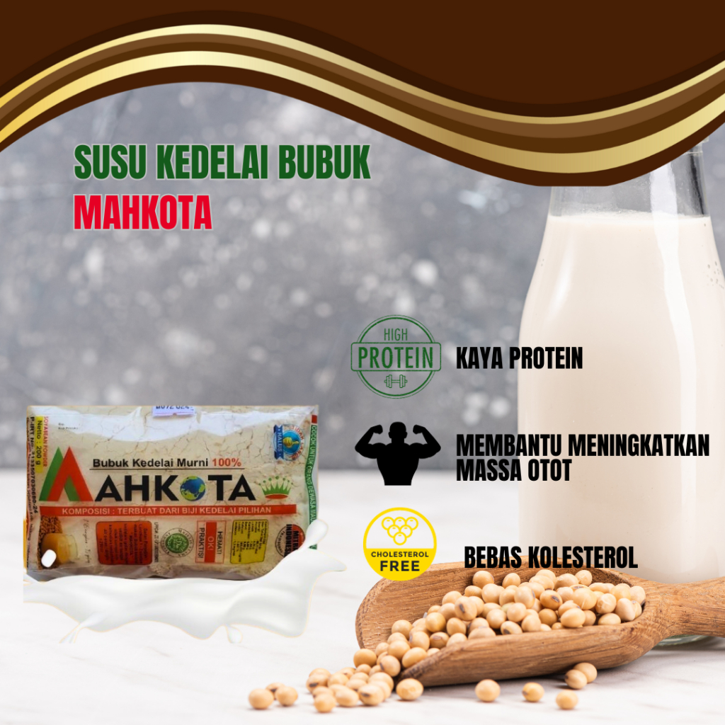 

SUSU KEDELAI BUBUK PROTEIN MURNI (200 gram) MAHKOTA