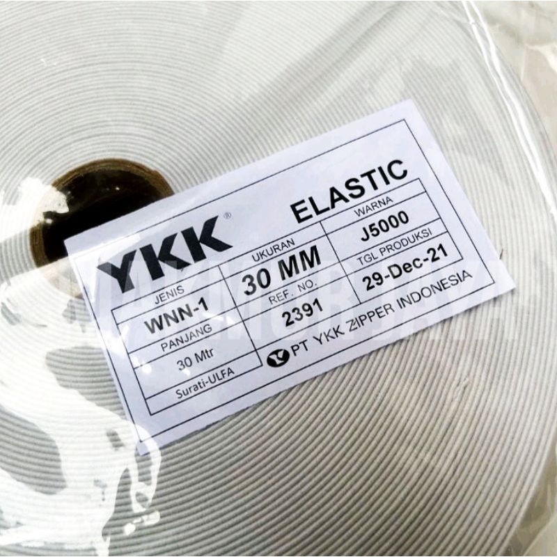 Karet Kolor/Elastik YKK 3 Cm warna Natural J5000 WNN-1
