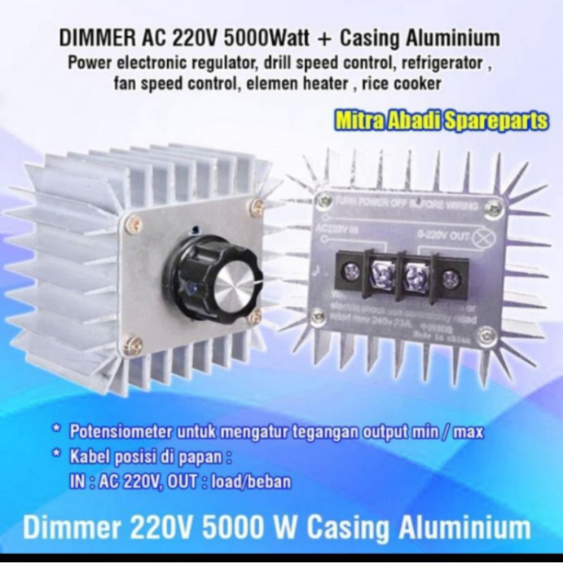 Dimer AC 220V volt 500 wat/220v 5000 watt+casing alumunium