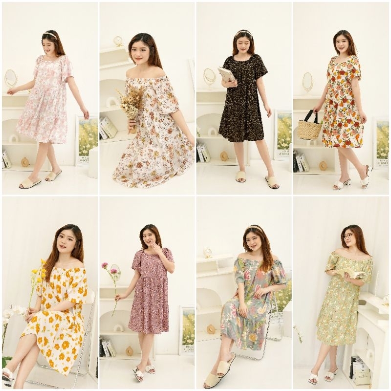 Sunny dan Mikha Dress / Sabrina Dress / Daster Rayon Premium / Busui Friendly