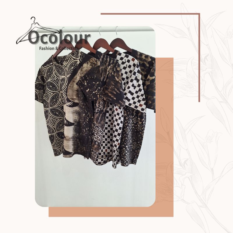 Kaos batik, kain motif batik kekinian, bahan dingin - A11