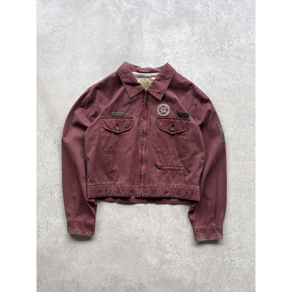 Vintage 70s Tomboy Crop Jacket Burgundry