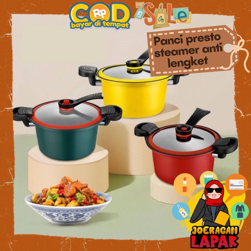 [JOERAGAN LAPAK] PANCI PRESTO STEAMER ANTI LENGKET 22 CM 3,5L LITER PRESSURE COOKER POT QME SQRS OMI