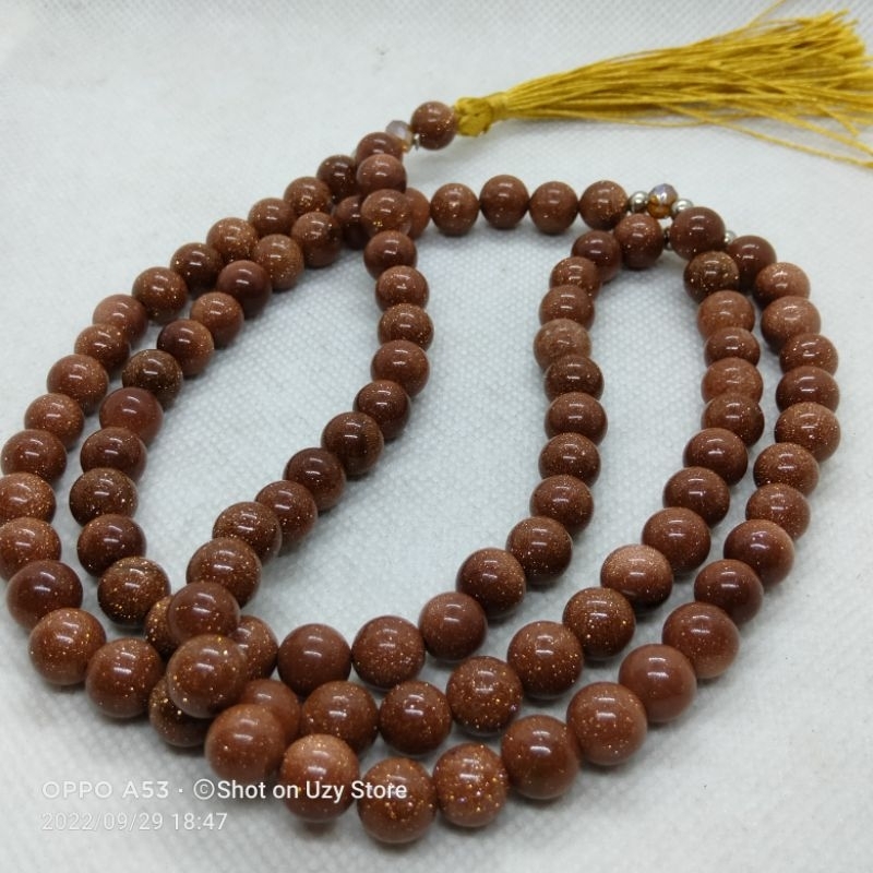 tasbih batu pasir emas 8mm