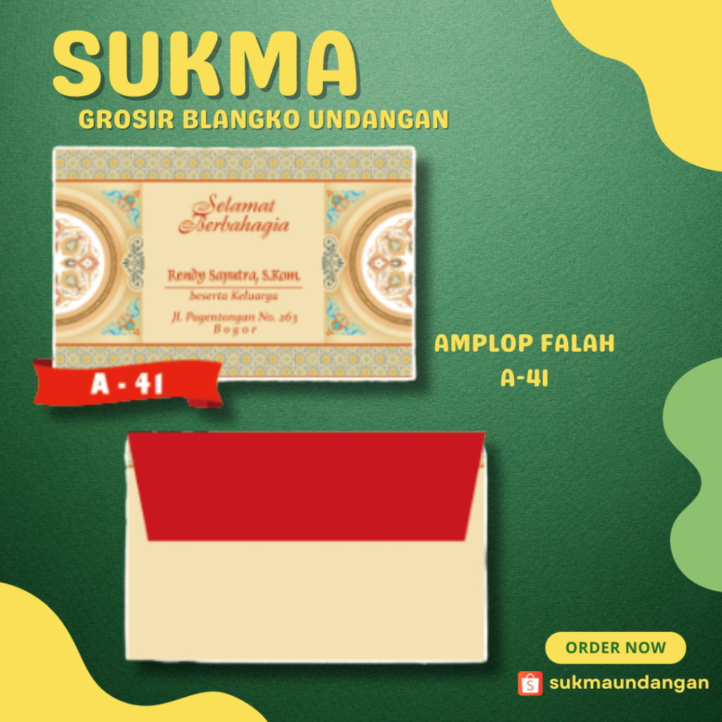 

AMPLOP KONDANGAN NIKAH MURAH FALAH A 41 50 PCS UKURAN KECIL | SUKMA UNDANGAN