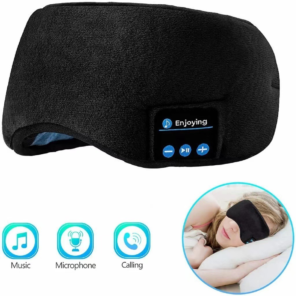 Penutup Mata Bluetooth Pelindungan Sleep Mask Polyester Aman Untuk Travel Dan Tidur Termurah