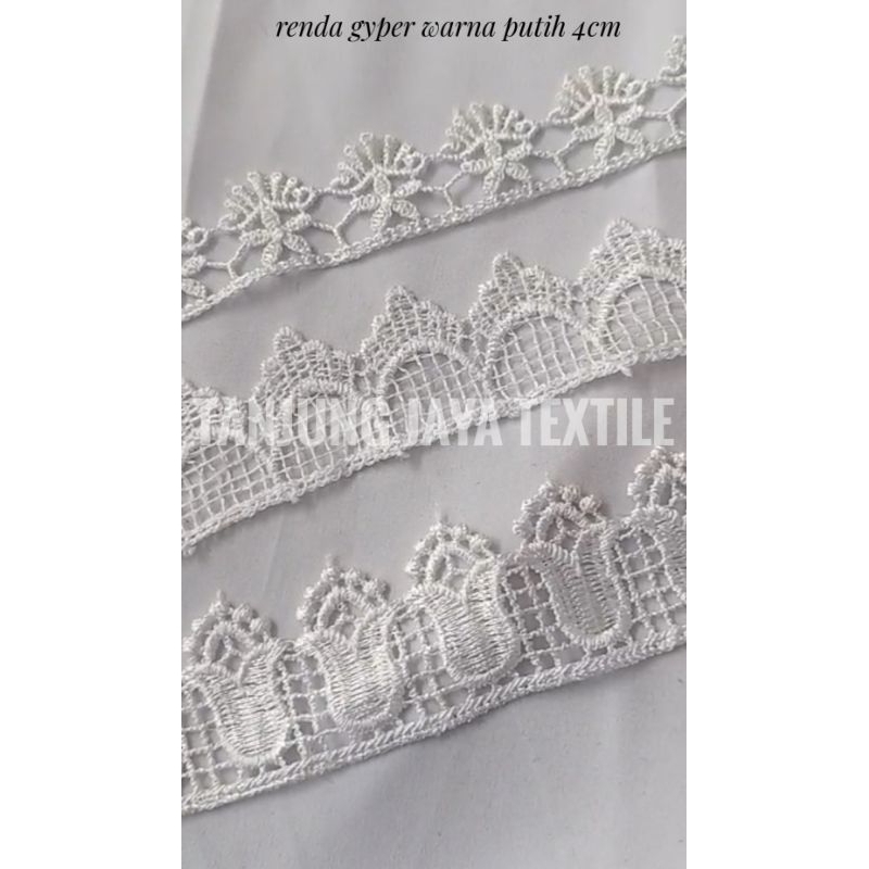 RENDA GYPER WARNA PUTIH 4CM