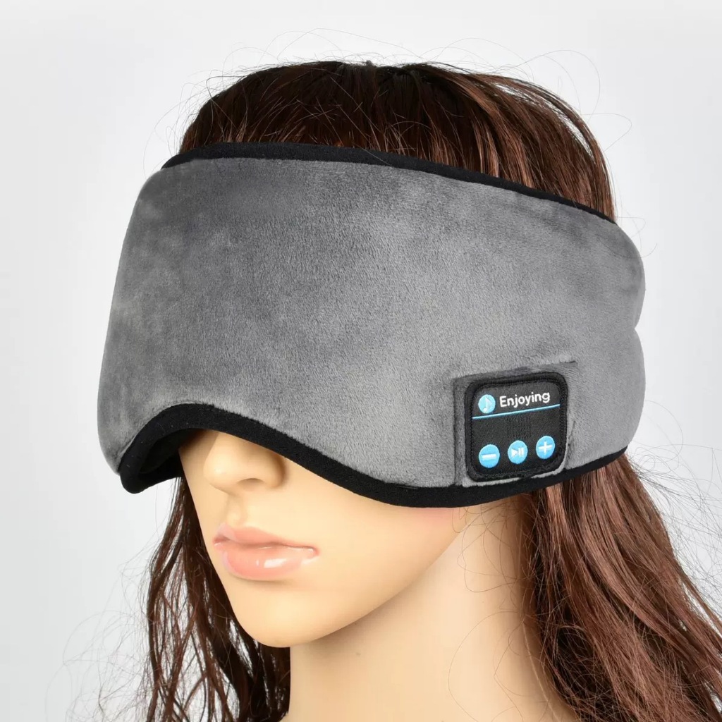 BLUETOOTH penutup mata tidur eye mask lelap nyenyak deep sleep kupluk kacamata masker cover travel 3D goggles sleeping pelindung