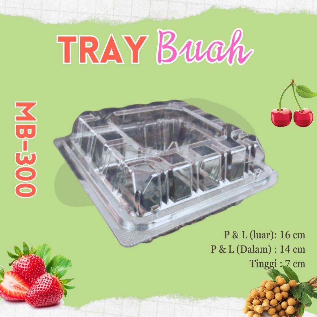 Mika Buah Strawberry 500 gr isi 25 pcs | Mika Buah MB 300