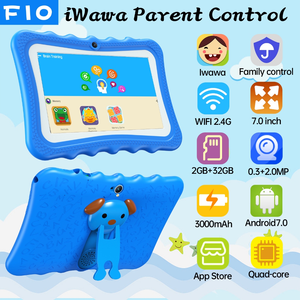 Kids Tablet / Tablet Anak / Tablet 7 Inch / Kids Gift /  WhatsApp / 2 Camera / WiFi only Tablet PC Hancdon Tab F08 Baru 2GB + 32GB Tablet Android Touch Screen Layar Full Screen Layar Besar Tablet Untuk Anak Belajar, kids Study Tablet Murah Cuci Gudang