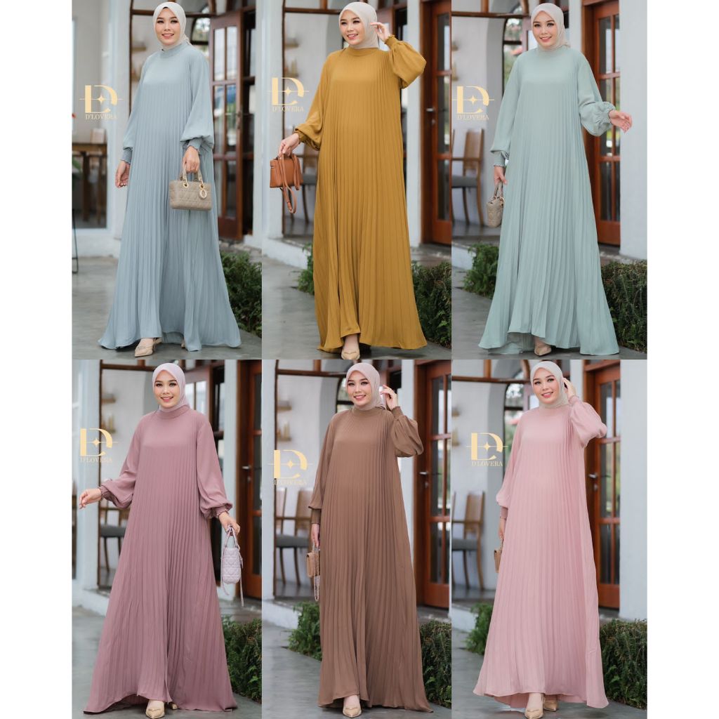 RANA DRESS BY D'LOVERA DRESS CANTIK DRESS PLISKET DAILY DRESS DRESS SIMPLE ELEGANT DRESS MOTIF POLOS