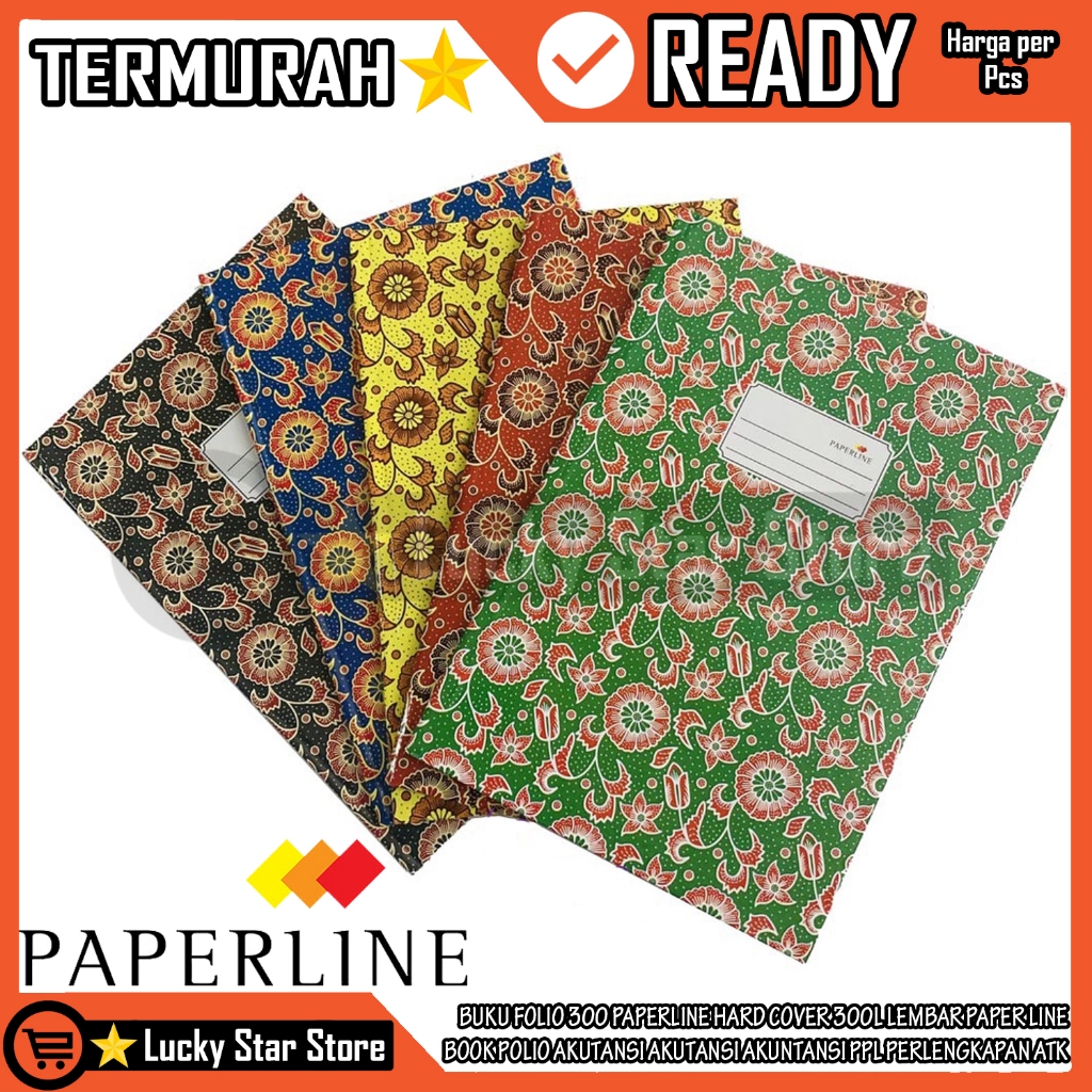 Buku Tulis Folio Hard Cover Hardcover Paperline Isi 300l 300 Lembar Paper Line Book Polio Akutansi F