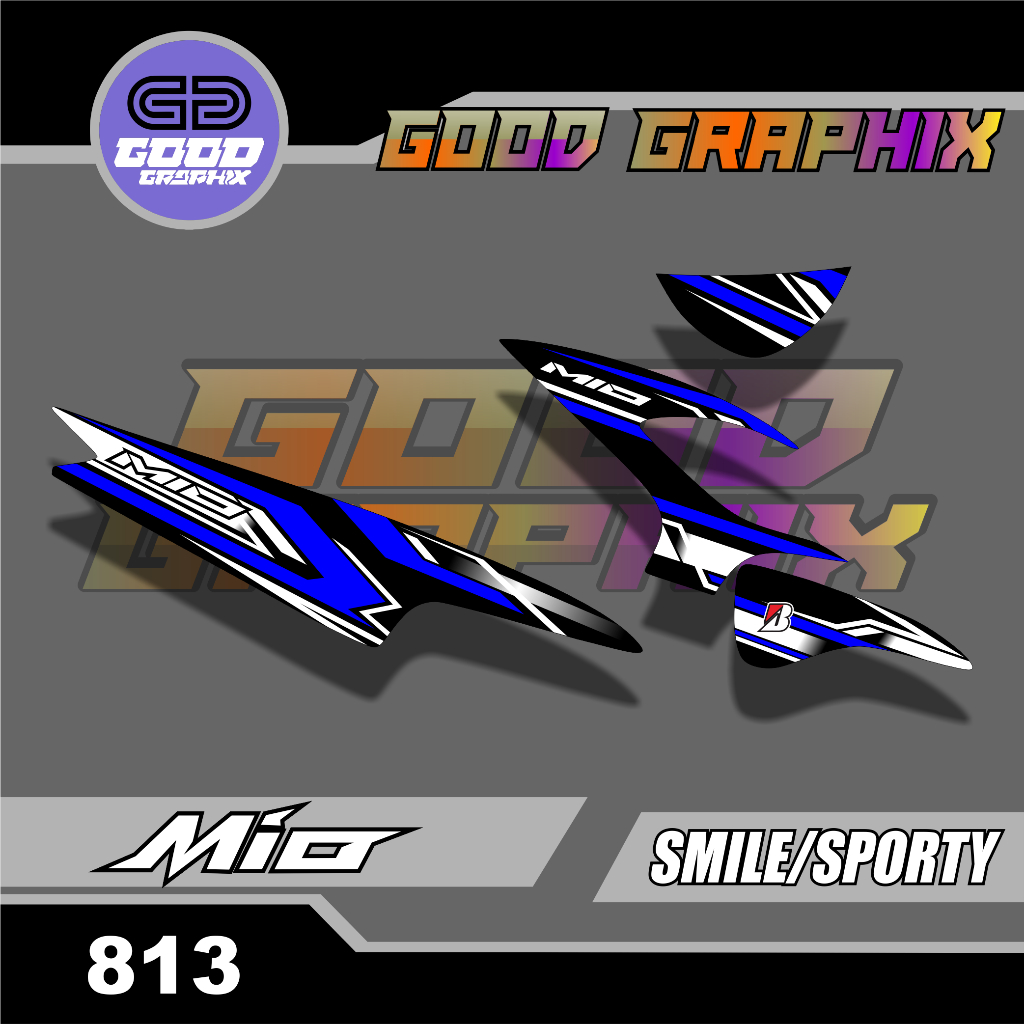 STIKER STRIPING VARIASI MOTOR MIO SMILE/SPORTY - STYLE KEREN BODY SIMPLE