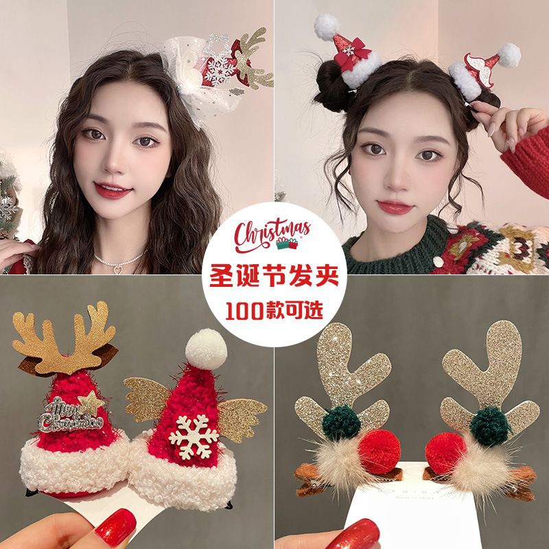 Christmas Hairclip Motif Topi Santa Jepitan Rambut Natal Unik Jepitan Premiun Edisi Natal Jepitan Un