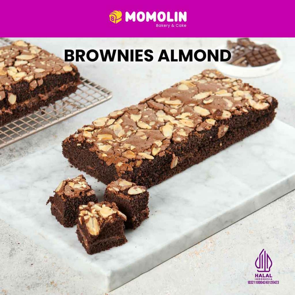 

Momolin Bakery Brownies Almond | kue | kue cokelat | kue brownies