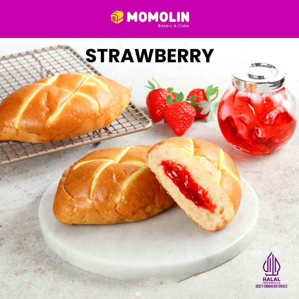 

Momolin Bakery Roti Strawberry PREMIUM Momolin Bakery | roti manis | kue