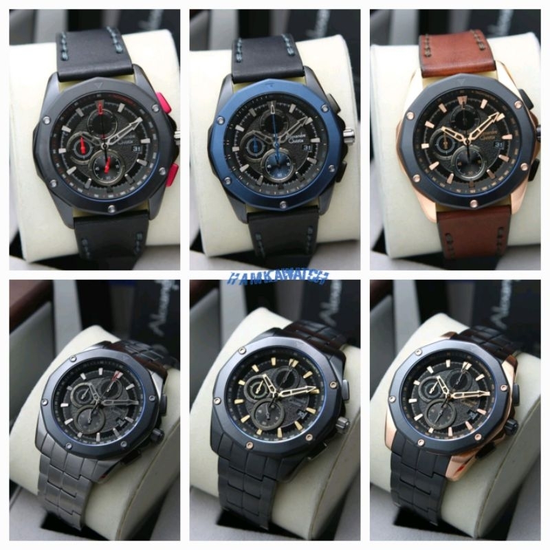 jam tangan pria alexander cristie original ac6663 / ac 6663  / 6663 leather and stell