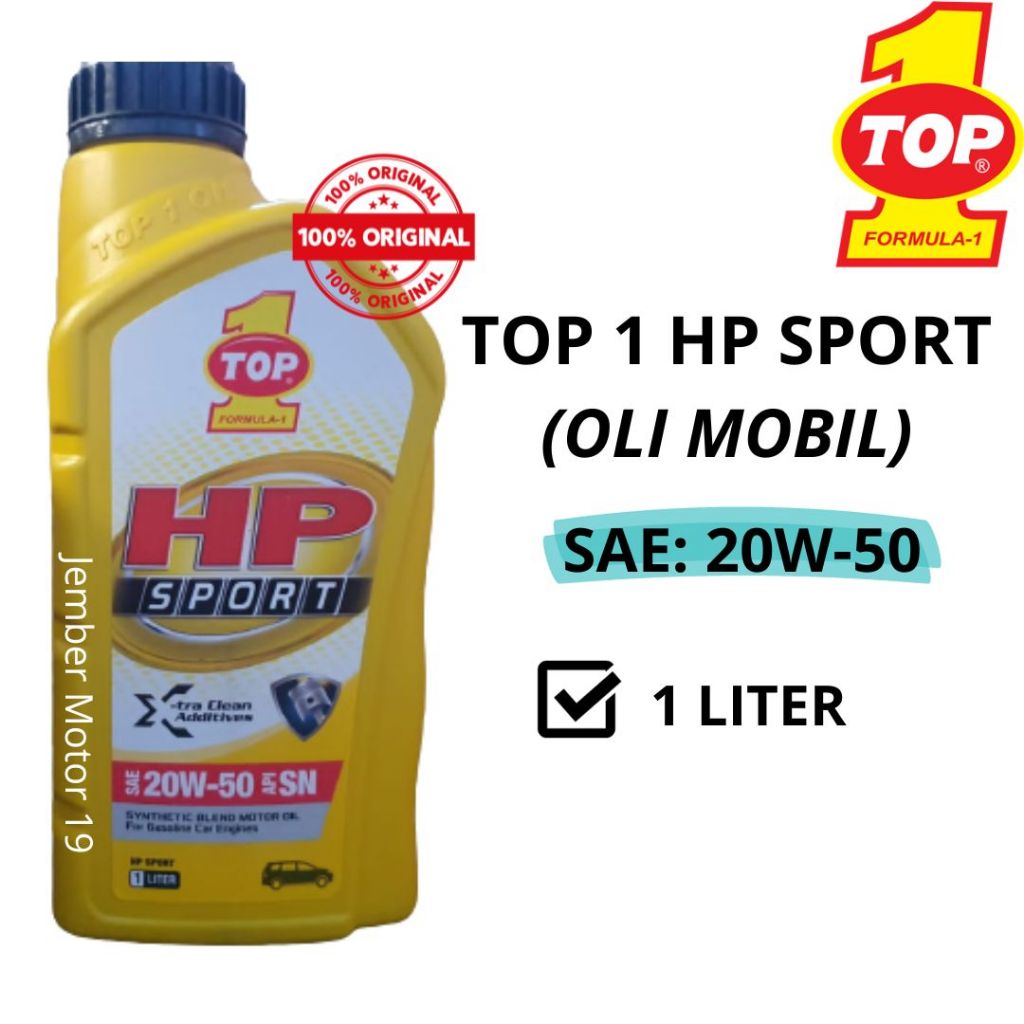 OLI MOBIL TOP 1 HP SPORT SAE 20W-50 1 LITER ORIGINAL