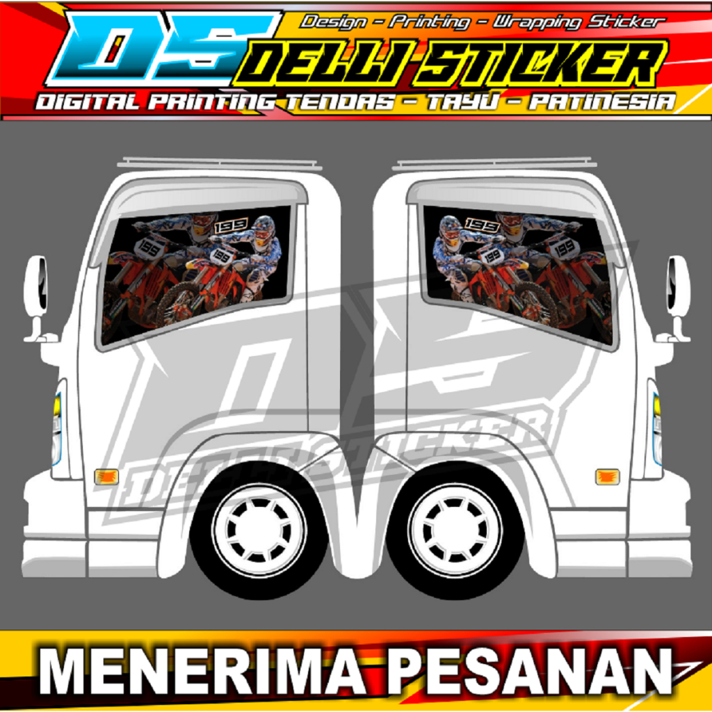 Stiker Kaca Isuzu Giga - Stiker Kaca Truk - Stiker One Way Kaca Samping Isuzu NMR 71