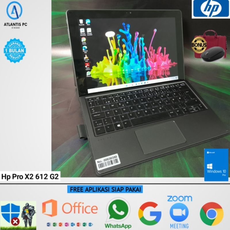 Laptop Hp Pro X2 612 G2 Intel Core M3 Ram 4GB SSD 128GB Windows 10 SIAP PAKAI 