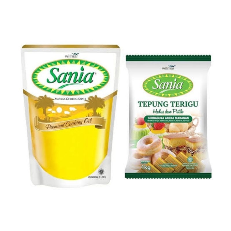 

PAKET SANIA MINYAK GORENG 2L + TEPUNG SERBAGUNA SANIA 2 1 KG