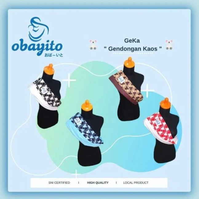 Obayito Gendongan Kaos Geka Motif Gendongan Kaos