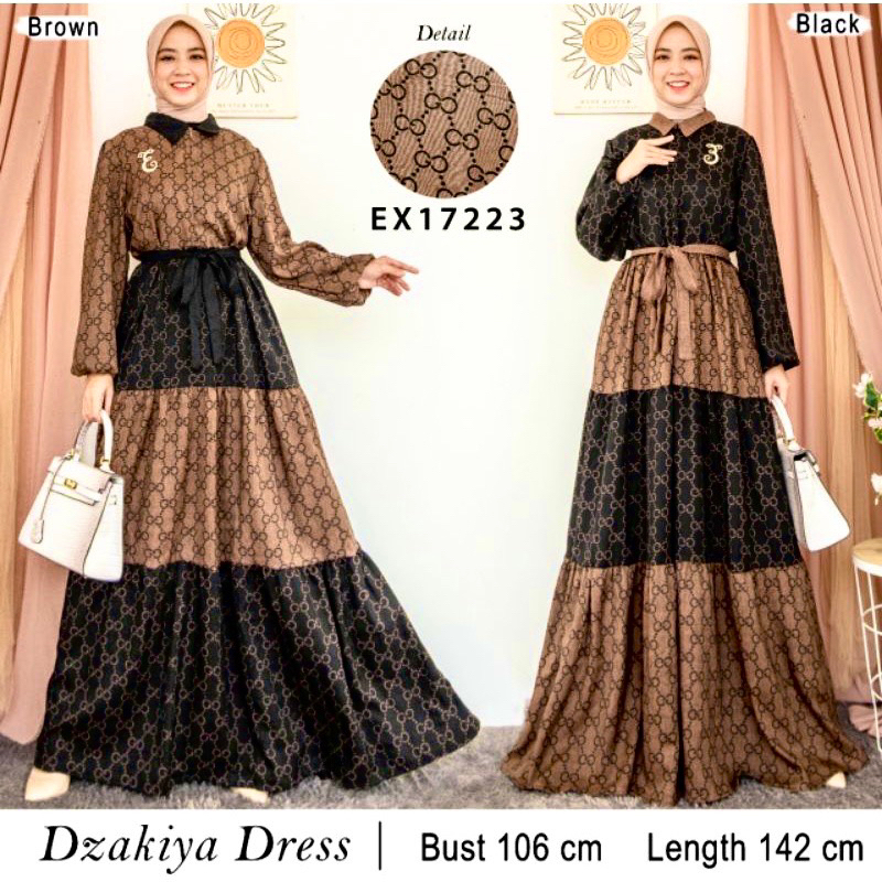 (brand extu) gamis dress busui gucci original linen dzakiyah