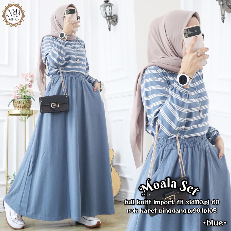 GS ~ SETELAN ROK & KAOS ~ SETELAN BAJU WANITA ~ MOALA SET BY N&B ~ FASHION MUSLIM ~ OOTD KULIAH ~ OU