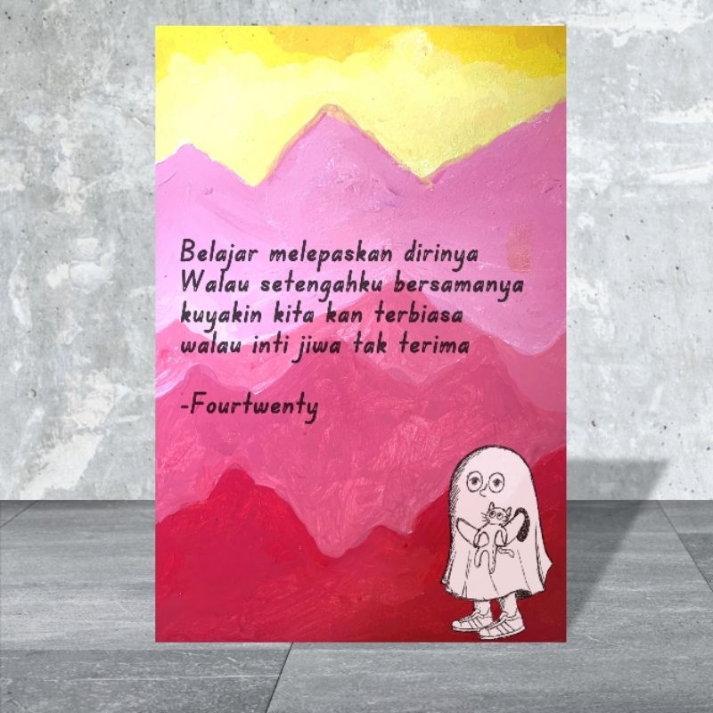 lukisan wallpaper hiasan dinding abstrak lukis asli